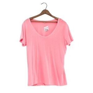 NWT SUNDRY Peach Pop Scoop Neck‎ Cotton/Modal T-Shirt - Size Large